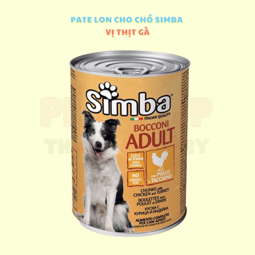 Pate Simba Cho Chó Mèo Trưởng Thành lon 415gr nước sốt kèm dễ ăn cho bé- Thaivucattery