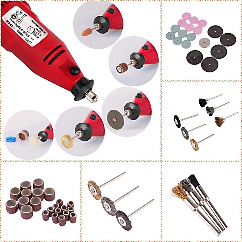 BỘ MÁY MÀI KHẮC MINI,7 TỐC ĐỘ,đầy đủ phụ kiện khoan,cắt,mài,đánh bóng