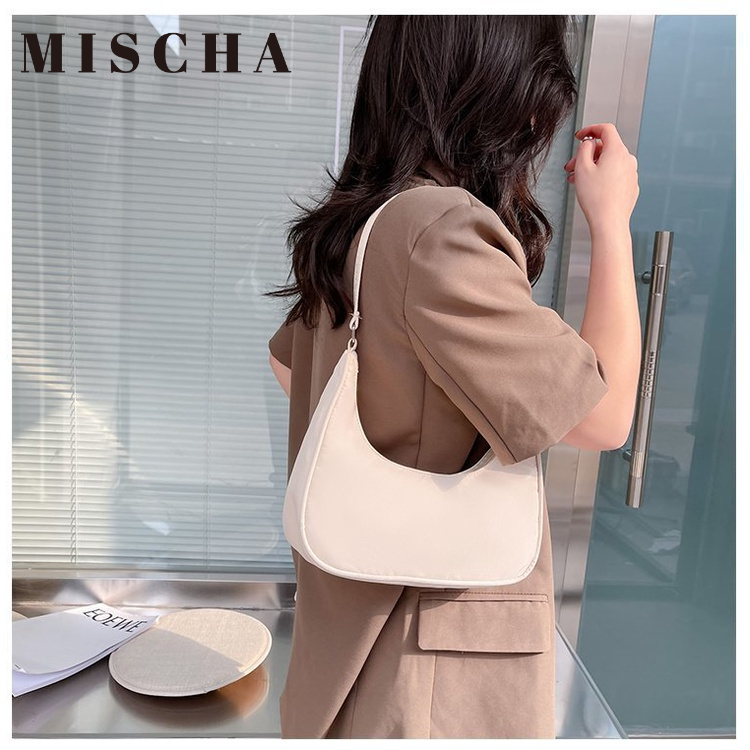Mischa Túi Đeo Vai / Kẹp Nách Bằng Nylon Nhẹ Màu Trơn Thời Trang Hàng Mới