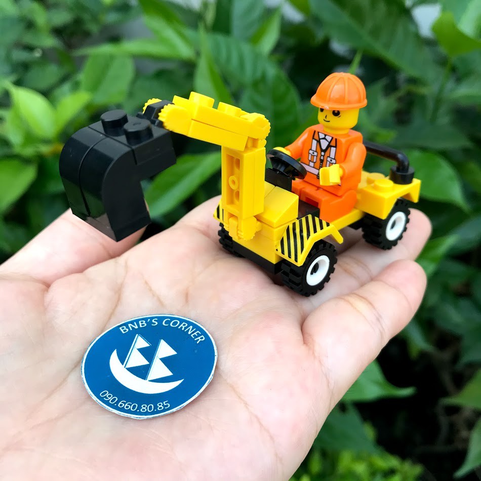 Bộ xe cảnh sát, xe máy xúc lắp ráp DIY