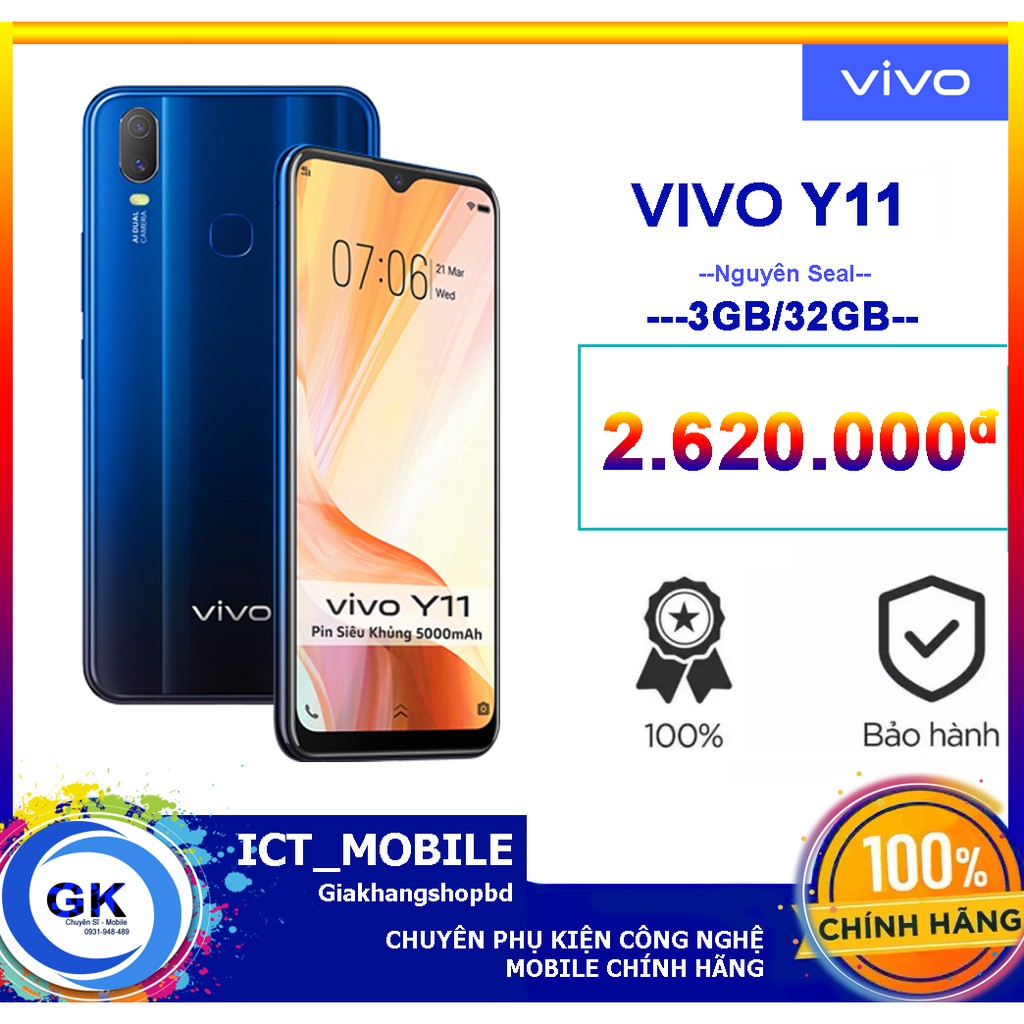 [Nguyên Seal] Điện Thoại VIVO Y11 3GB + 32GB - Hàng Chính Hãng + Tặng Kèm Gậy Chụp hình | BigBuy360 - bigbuy360.vn