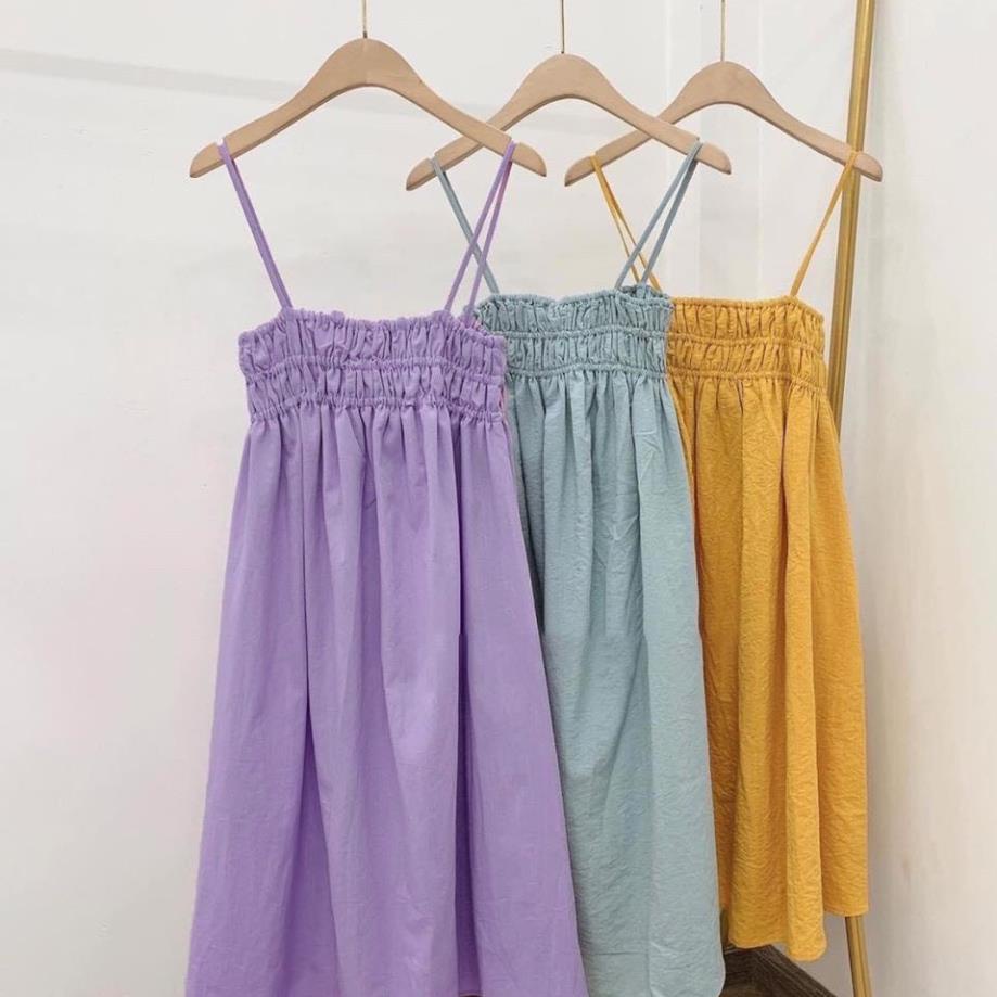 Đầm Nữ 2 Dây - Đầm Maxi Nhún Ngực- thiết Kế trẻ trung năng động