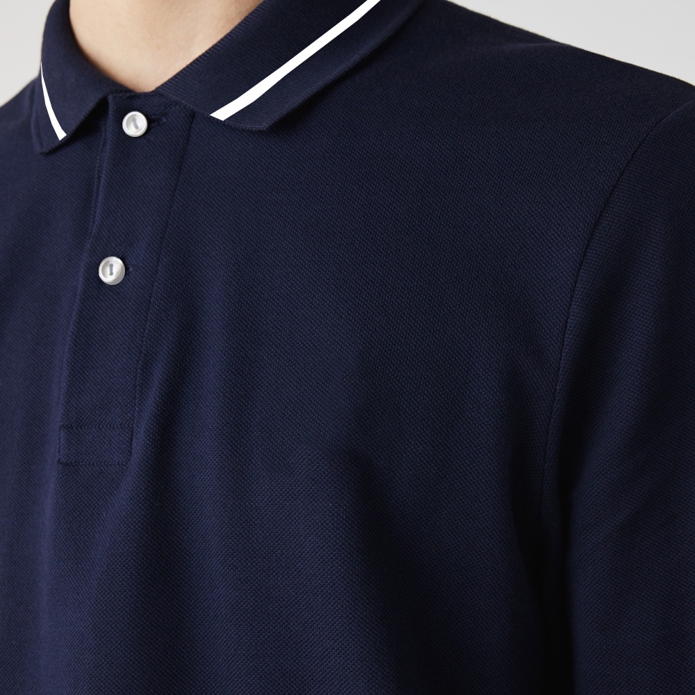 Áo Polo nam dài tay thu đông vải cotton cá sấu cao cấp dáng unisex 3 màu basic