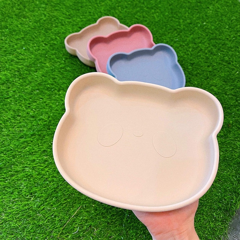 [BARROT] ĐĨA ĂN DẶM SILICON ĐẾ HÚT HÌNH GẤU BARROT