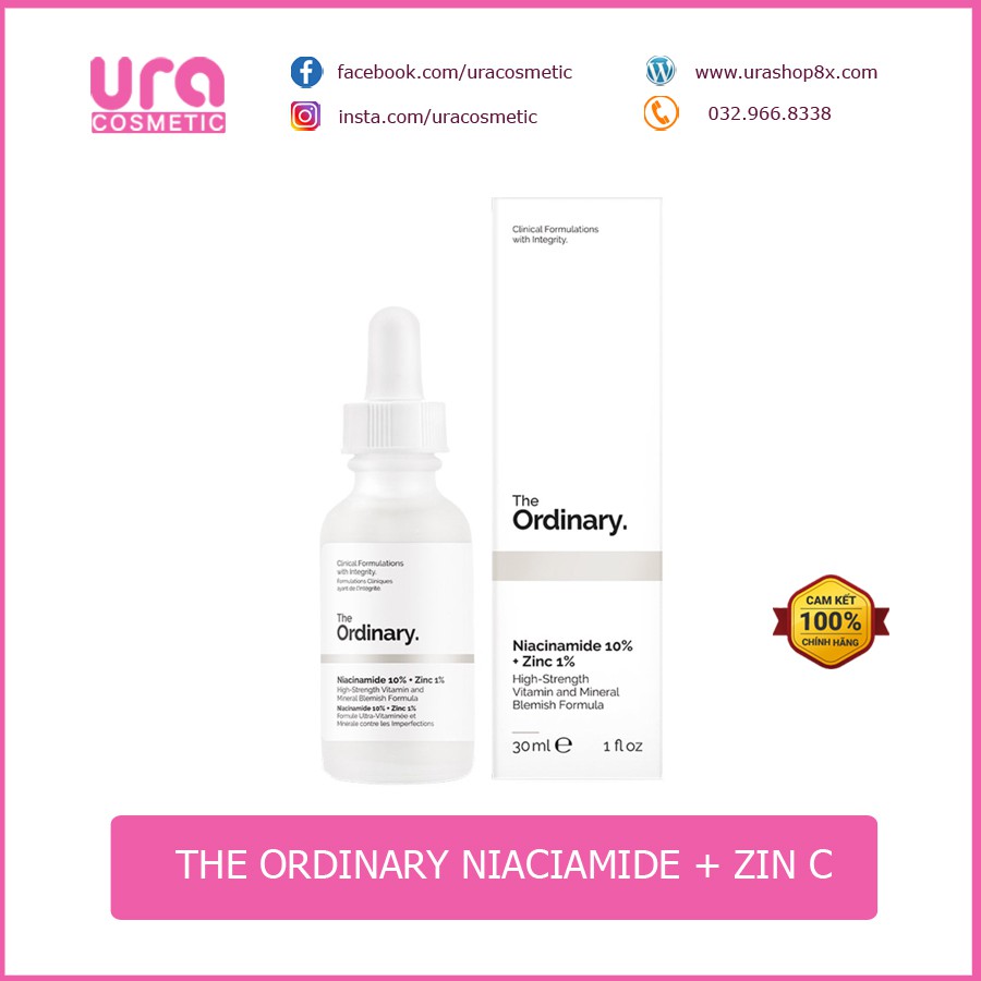 Tinh chất hỗ trợ trị mụn The Ordinary Niacinamide 10% + Zinc 1%