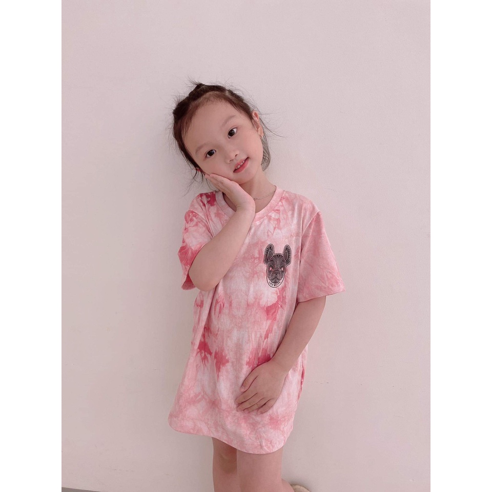 (HÀNG XUẤT XỊN) Áo kid mẫu Life/work mới màu loang HỒNG  Size 90-100-110-120-130-140-150