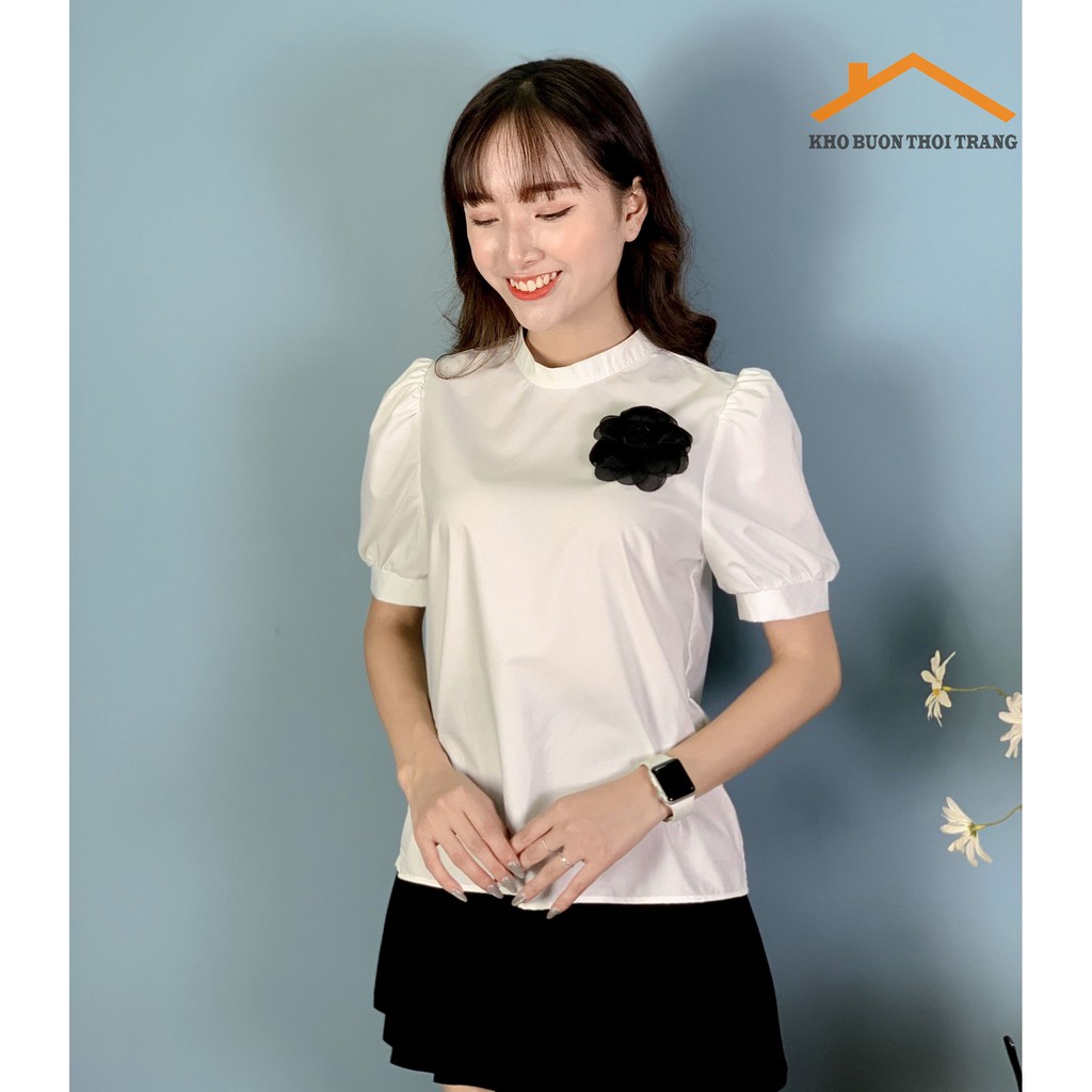 Áo Sơ Mi Tay Lỡ Cài Hoa | BigBuy360 - bigbuy360.vn