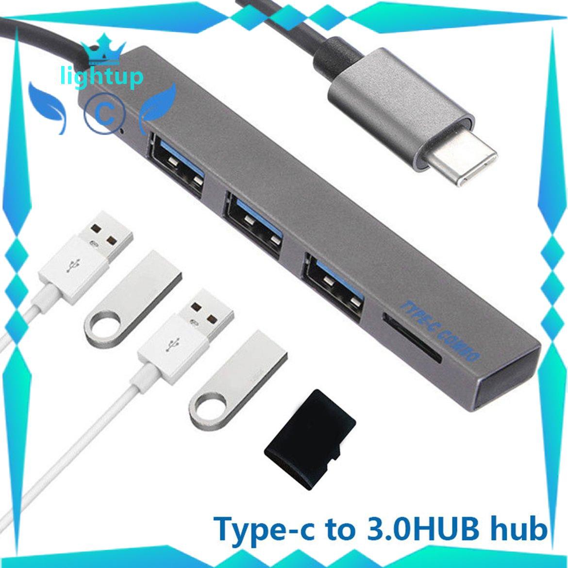 Bộ Chia 4 Trong 1 Usb 3.1 Type-C Sang Usb 3.0 Hub Có Khe Đọc Thẻ Tf Cho Macbook