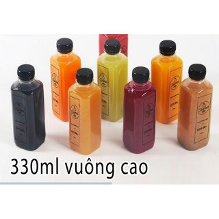 Chai nhựa vuông đựng trà sữa 330ml