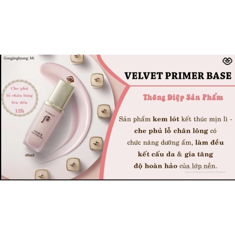 Kem Lót trang điểm Velvet Primer Base❤️SIÊU HOT❤️màu gold pink giúp lớp nền mịn màng-điều chỉnh sắc đỏ cho da gói 1ml | BigBuy360 - bigbuy360.vn