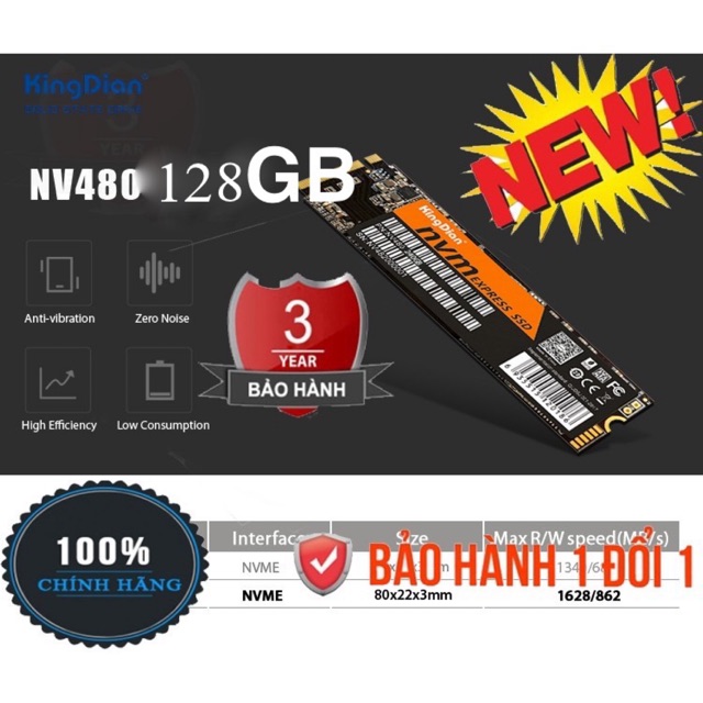 [ RẺ VÔ ĐỊCH ] SSD NVME KingDian 128Gb PCI-e Gen 3×4- Bảo Hành 3 năm | BigBuy360 - bigbuy360.vn