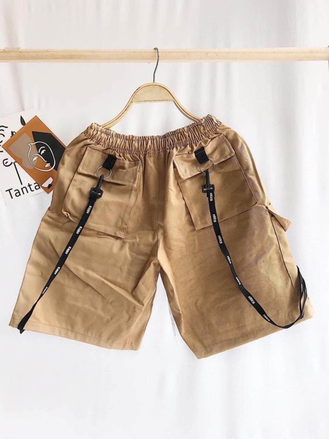 Quần short ngố kaki túi hộp unisex Dây Đen Trắng nam nữ phong cách ulzzang Wind | BigBuy360 - bigbuy360.vn
