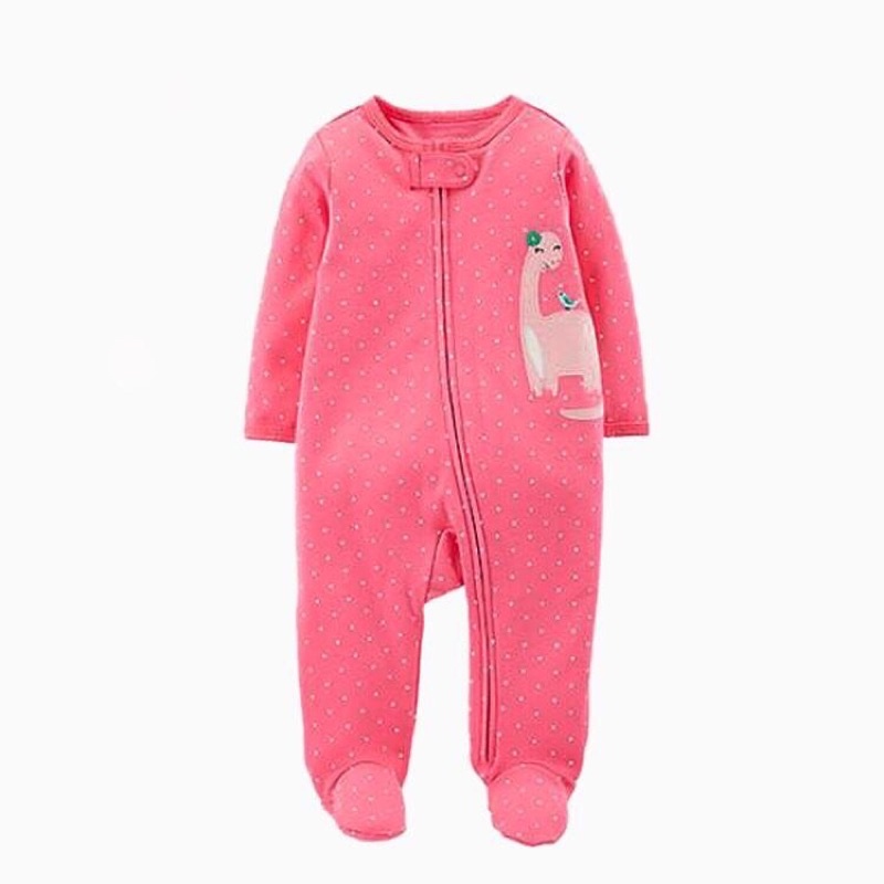 Sleepsuit body liền thân xuất dư xịn chất liệu 100% cotton cho bé gái từ 3-12m