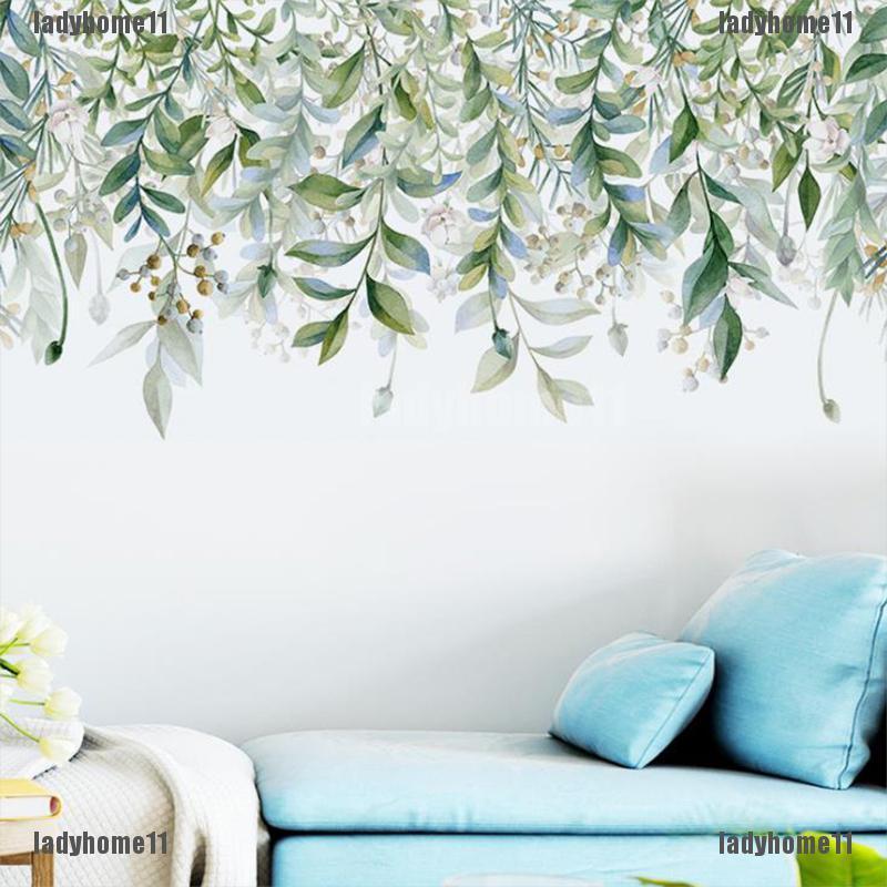 (ladyhome11) Đề Can Dán Tường / Cửa Phòng Khách / Ngủ Hình Lá Cây DIY