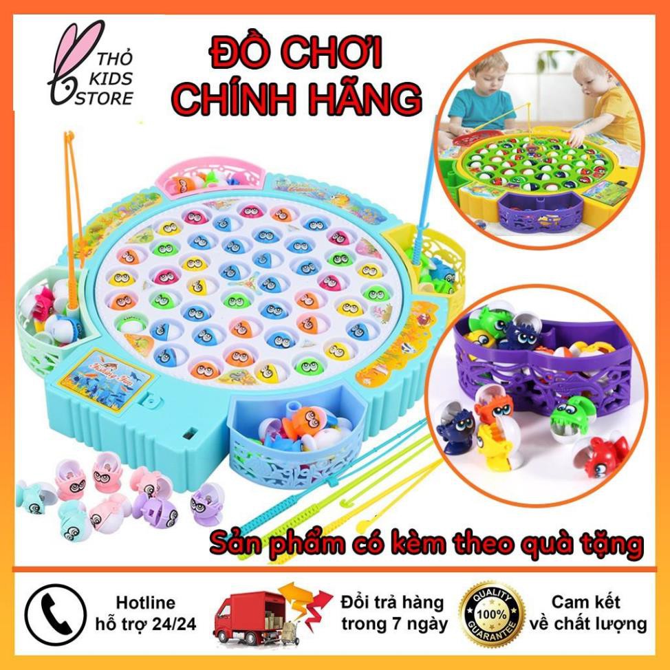 Đồ chơi câu cá cho bé, size lớn 4 cần câu 45 cá, phát nhạc, chất liệu nhựa ABS cao cấp không độc hại