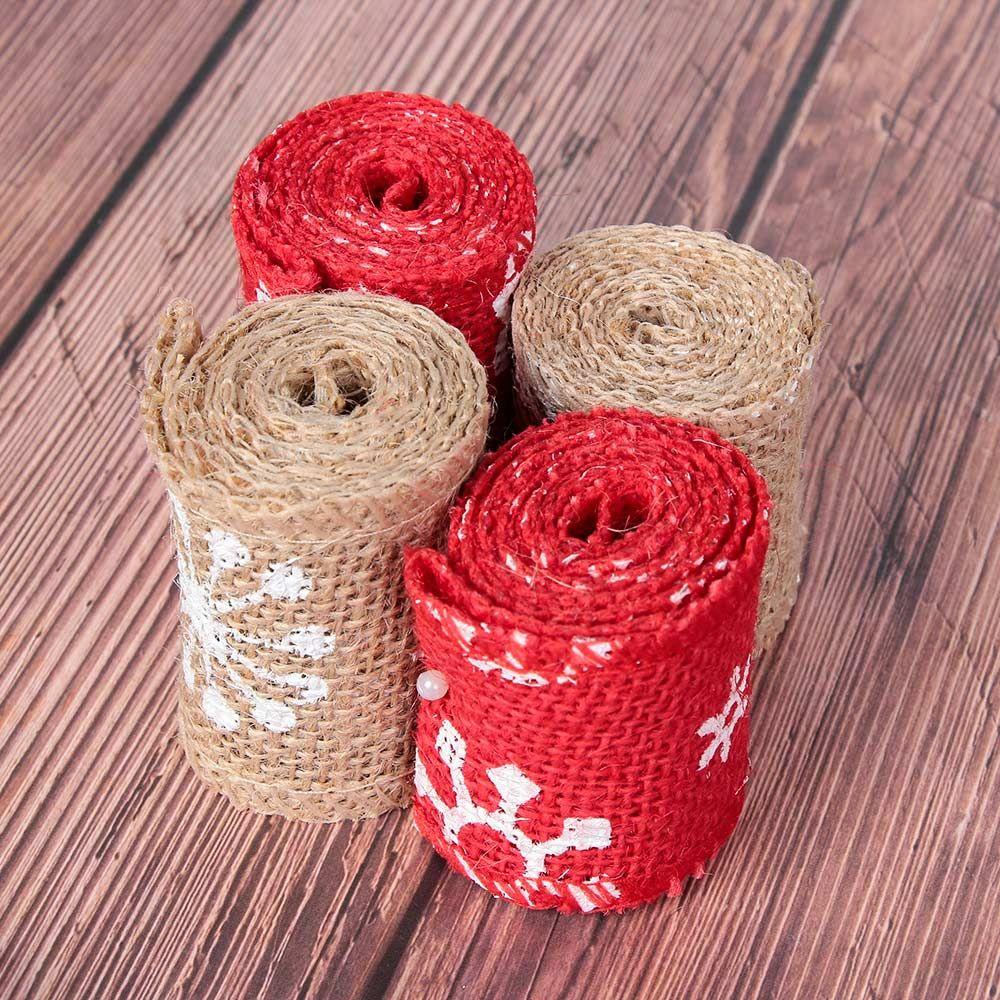 Zaijie 24 Dải Băng Trang Trí Tiệc Cưới / Giáng Sinh Bằng Vải Bố Tự Nhiên
