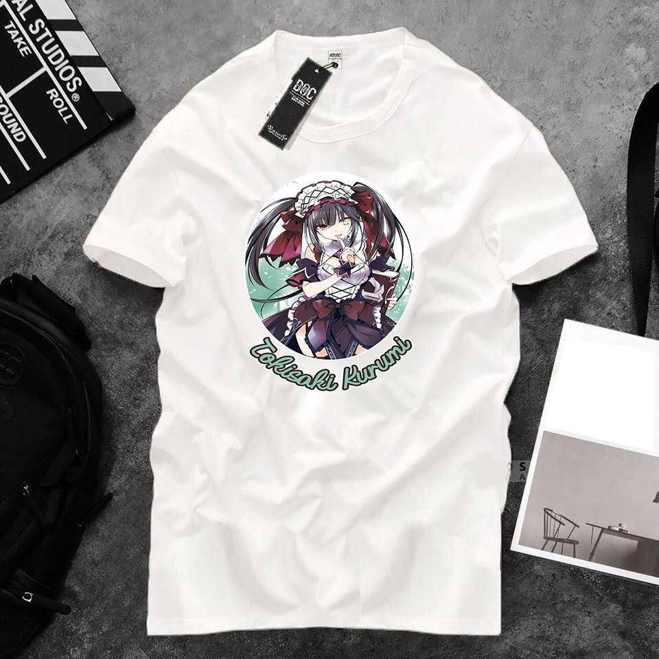 Áo thun Cotton Unisex - Nhân vật Tokisaki Kurumi - Chibi - Tokisaki Kurumi quyến rũ