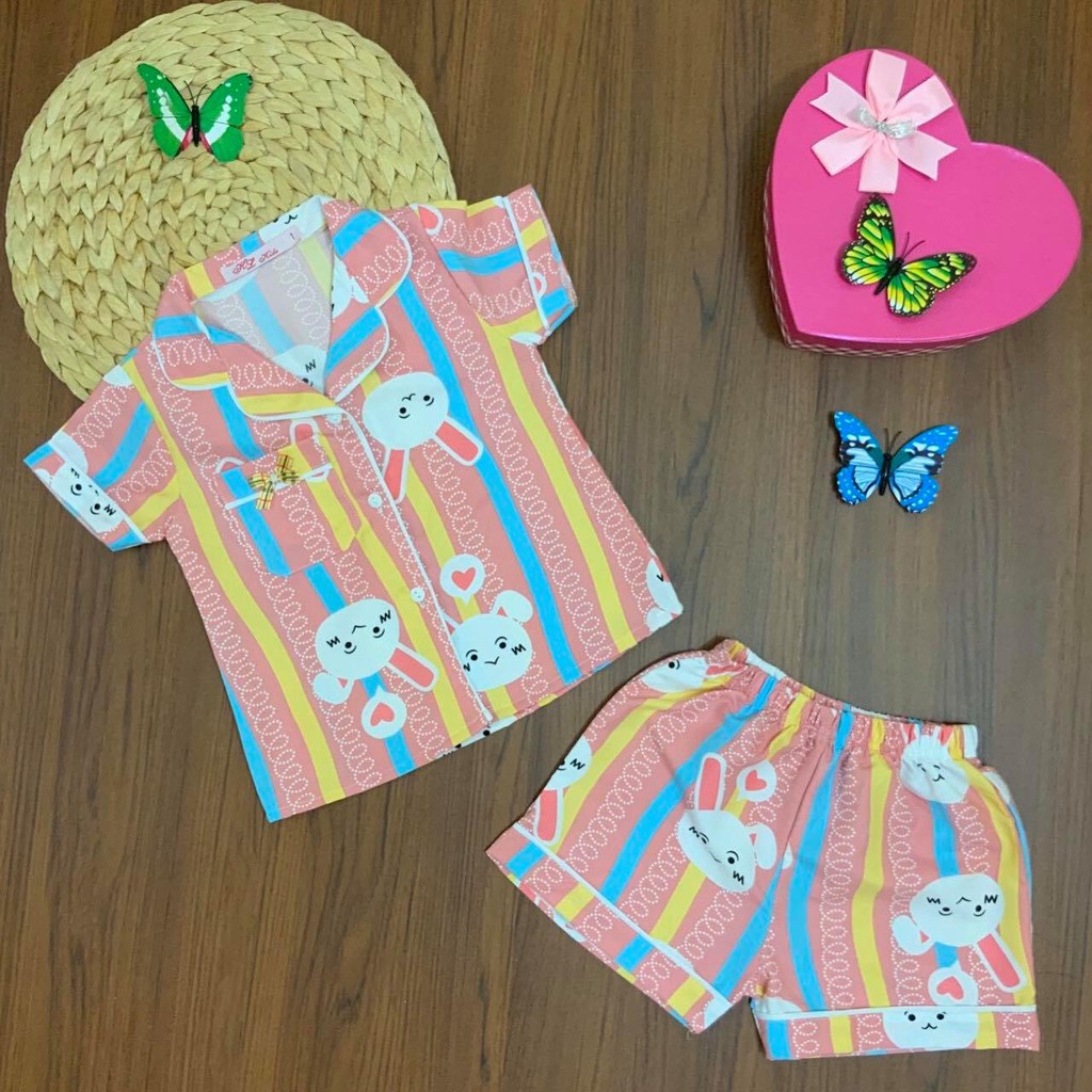 Bộ Pijama quần đùi nhiều hình size đại cho bé gái (30~45kg) - Hirokids