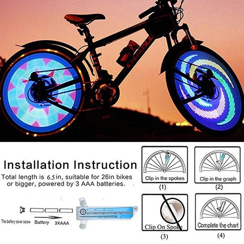 Đèn Led 32 Bóng Gắn Bánh Xe Đạp / Xe Máy 24 Inch