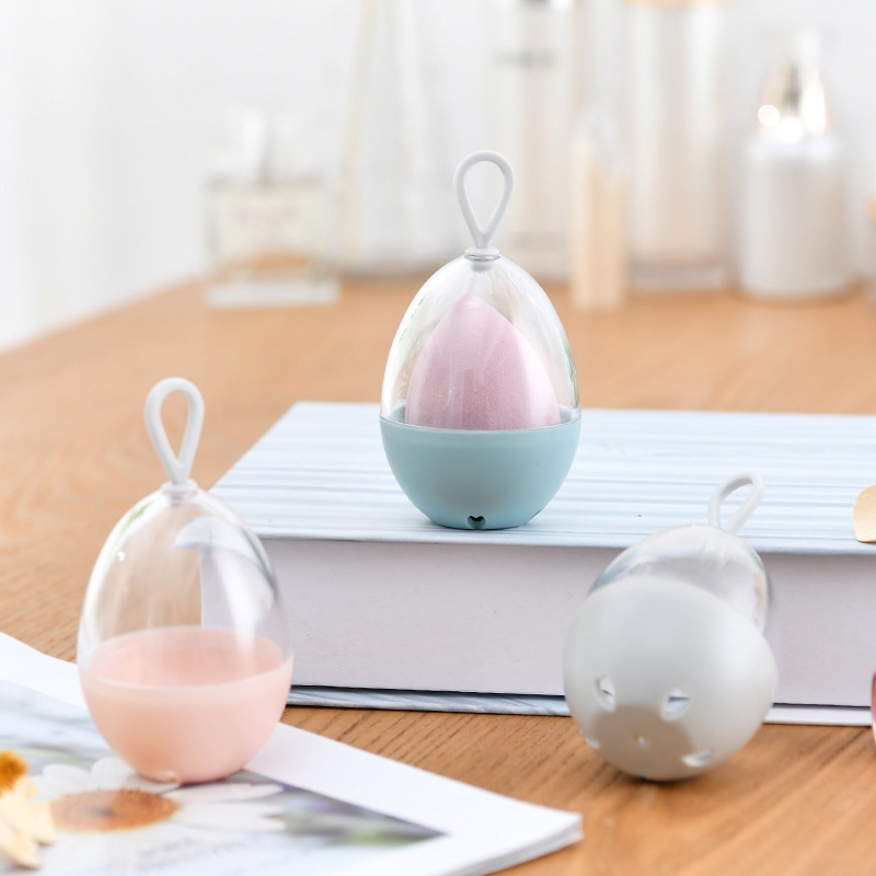 [Hàng mới về] Hộp bảo quản xốp trang điểm hình quả trứng thoáng khí chống ẩm mốc thích hợp mang đi du lịch