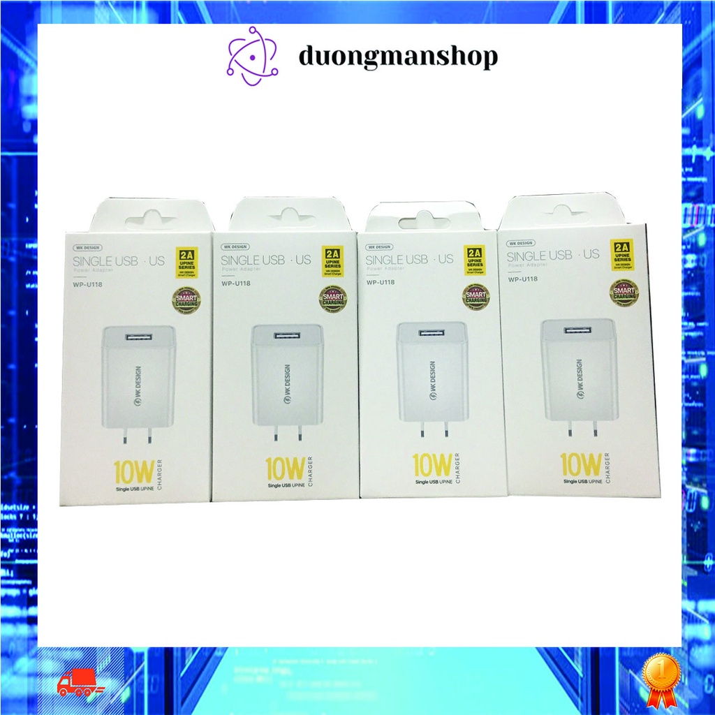 Củ sạc nhanh WK 10W WP- U118 chính hãng bảo hành 3 tháng siêu bền chống cháy duongmanshop