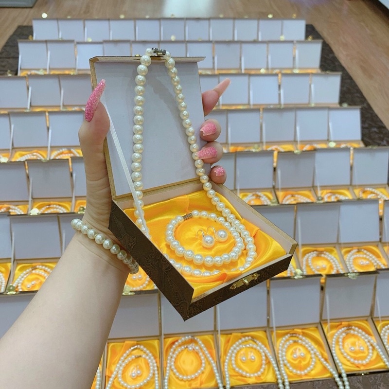 Sét phụ kiện 3 món vòng cổ vòng tay hoa tai chuẩn quà tặng siêu sang