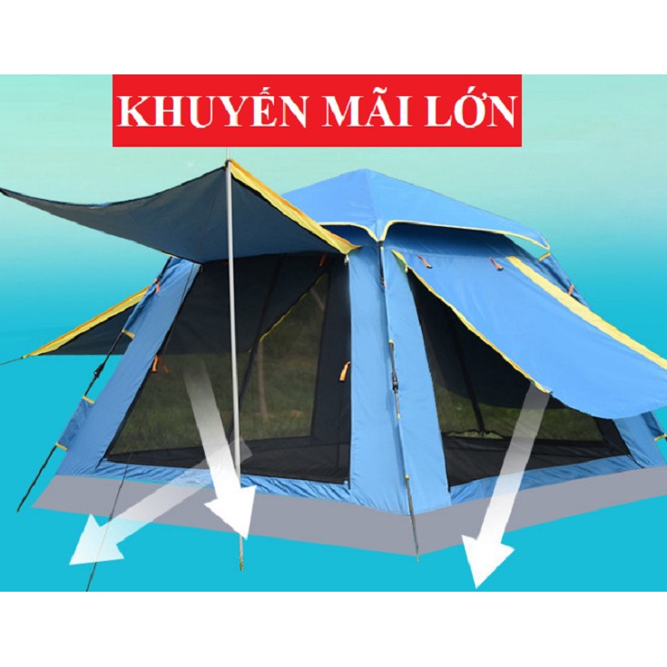 Lều tự bung 4-6 người 4 cửa to thoáng, mẫu nâng cấp năm nay