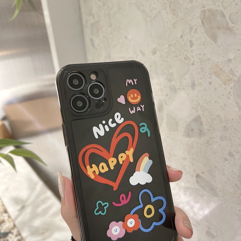 (SIÊU RẺ) Ốp lưng iphone xám nice happy cute 7plus/8/8plus/x/xr/xs/11/12/13/pro/max/plus/promax