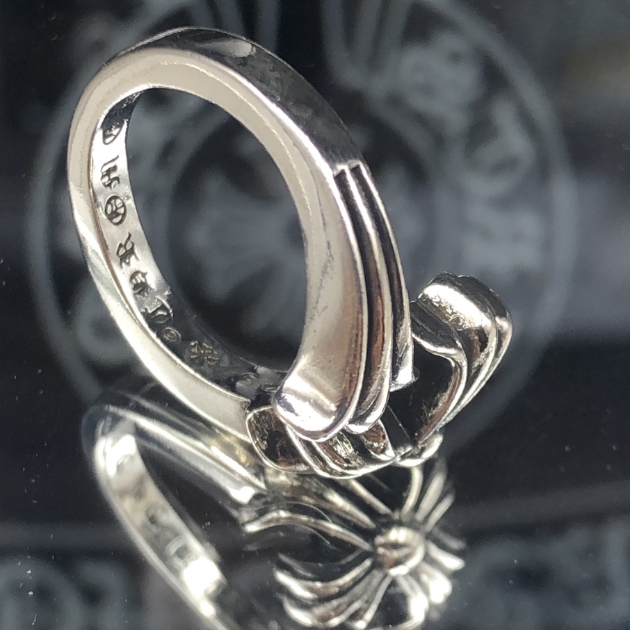 Nhẫn Chrome Heart Nam Nữ Bạc 925 Hình Thánh Giá Uốn Vòng LeCo