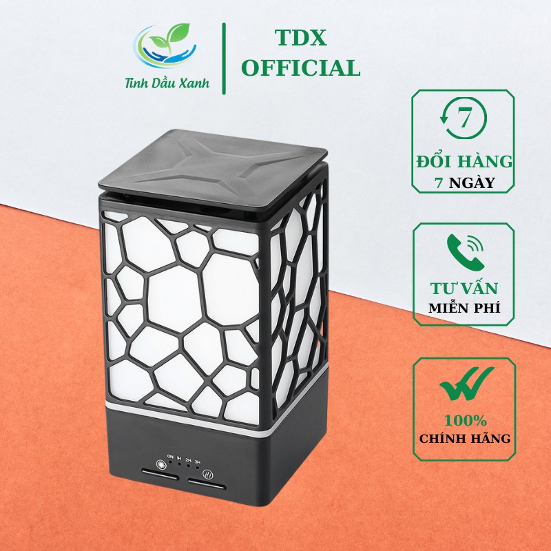 Máy Tỏa Tinh Dầu TDX Phun Sương Siêu Âm Tạo Ẩm Hình Lập Phương Cao Cấp Vân Sáng/Vân Tối Dung Tích 200ML