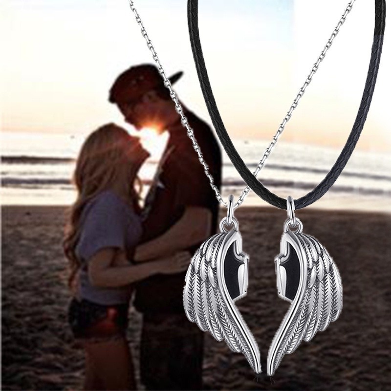 [Mới] 1 Cặp Vòng Cổ Choker Cặp Mặt Quỷ Và Thiên Thần Thiết Kế Sáng Tạo Đơn Giản Cá Tính Thời Trang