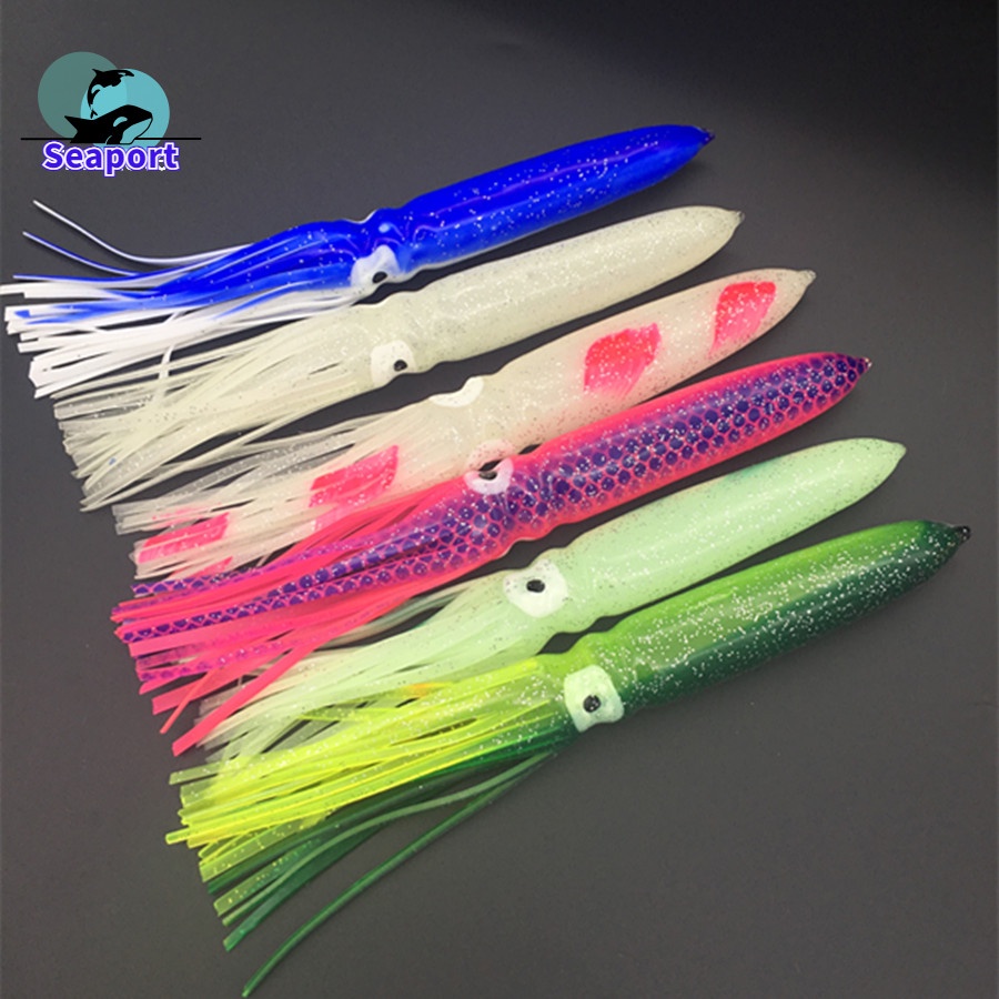 Mồi Câu Cá Giả Hình Con Mực Mềm 7inch