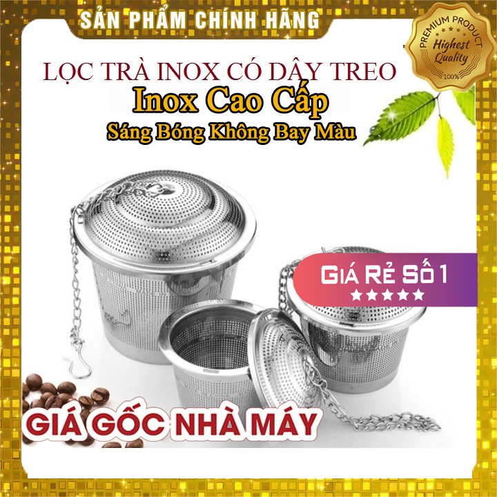 Lọc Trà Inox 304 Hình Trụ Mạ Bạc Siêu Trắng Sáng ❤️FREESHIP❤️ Có Dây Buộc ( SP nhiều kích thước)