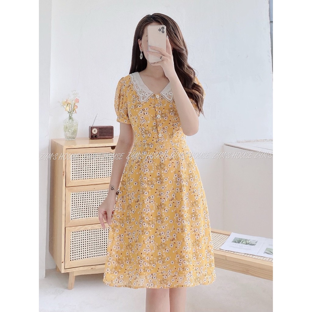 [Mã FAMALLT5 giảm 15% đơn 150k] Đầm Hoa Cổ Bẻ Zym's House - V1156 | BigBuy360 - bigbuy360.vn