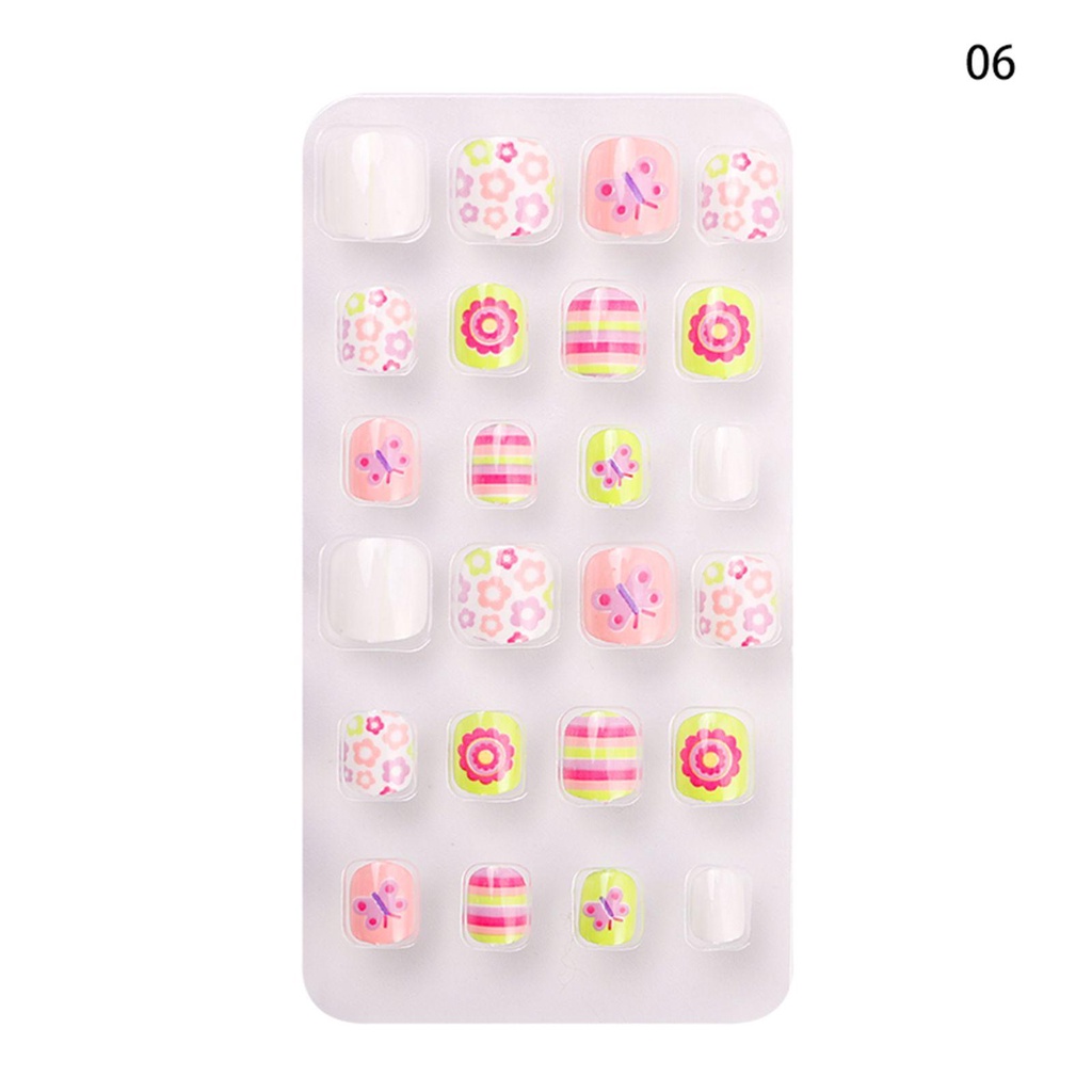 XIANTIN Hộp 24 Móng Tay Giả Hình Oval Thời Trang Cho Bé