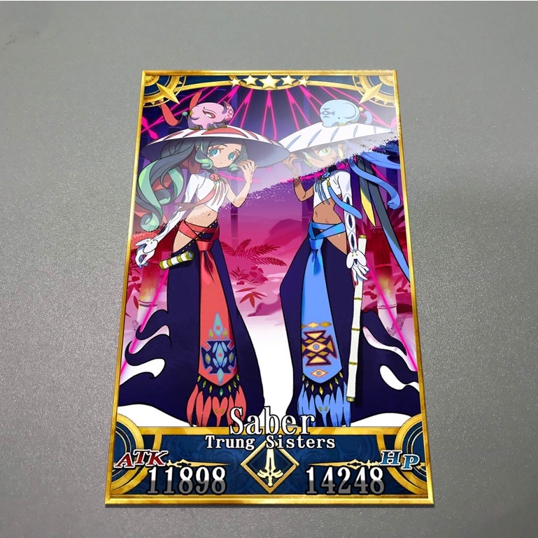 Thẻ bài custom card bánh xốp anime Fate/Grand Order FGO để sưu tầm tự chọn Trung Sisters Nakayoshi Saber