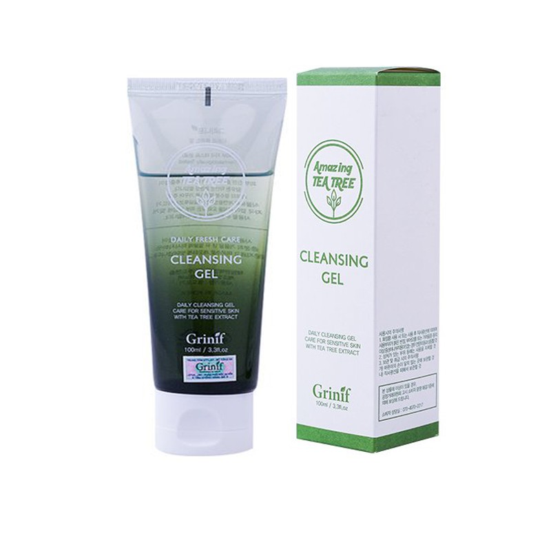 Sữa rửa mặt tràm trà cho da nhạy cảm, ngăn ngừa mụn sạch nhờn cho nam và nữ Grinif Tea Tree Cleansing Gel 100ml | BigBuy360 - bigbuy360.vn