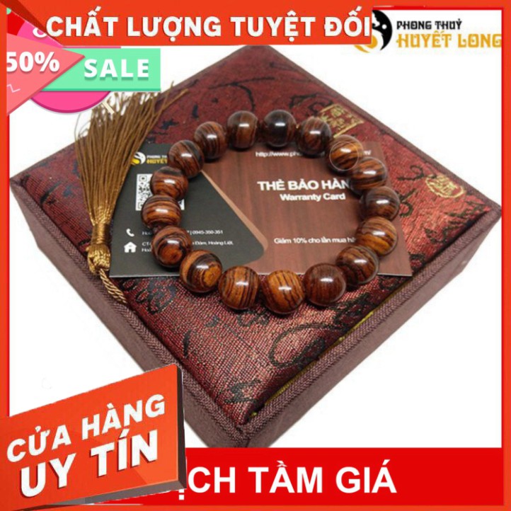 Vòng Tay Gỗ Sưa Đỏ, Vòng Tay Phong Thủy Tài Lộc - Bình An - May Mắn [ Tặng Hộp Gấm Cao Cấp ]