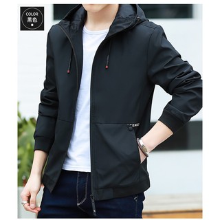 Áo khoác dù nam 2 lớp có nón cao cấp akd23-đen chất lượng