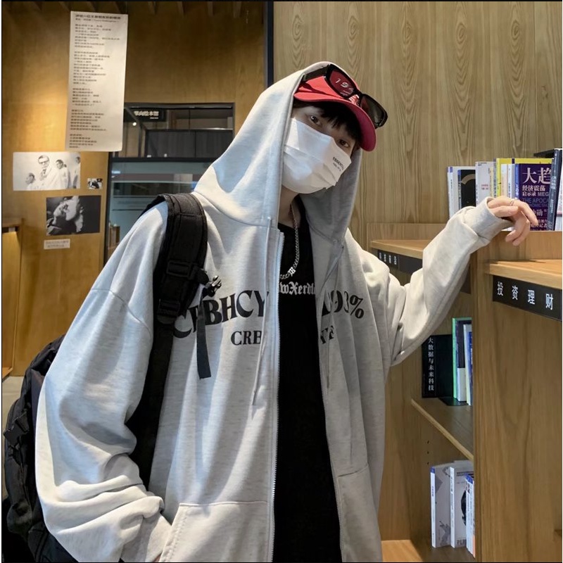 Áo Khoác hoodied Thể Thao Màu Sắc Đơn Giản Phong Cách from rộng áo hoodie dây kéo phong cách Hàn Quốc áo khoác bóng chày nam