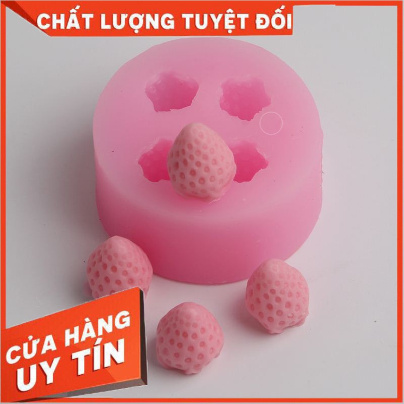 Khuôn rau câu silicon 4D Quả dâu Mã D1D3K0 ( Đồ dùng làm bánh )