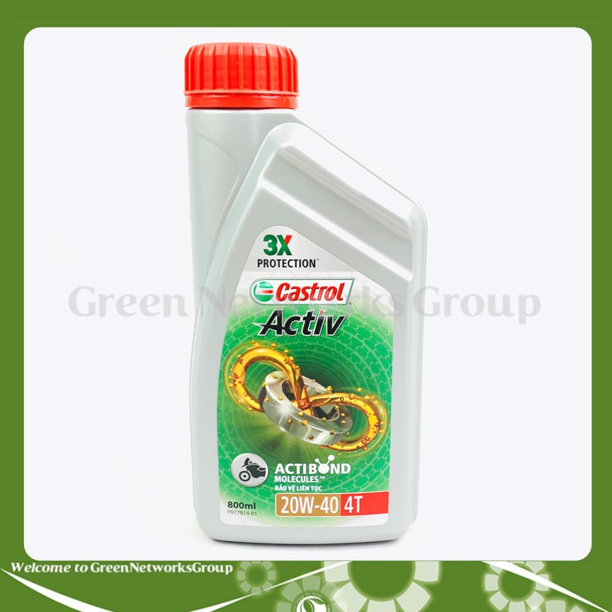 Dầu Nhớt CASTROL ACTIV 4T 20W-40 4T (800ml) - Dầu nhớt cho xe Số Greennetworks