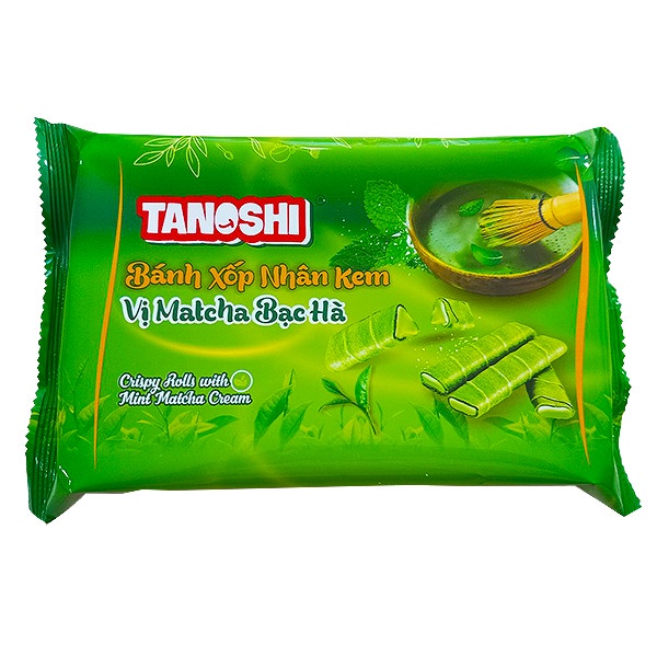 BÁNH XỐP TANOSHI VỊ MATCHA BẠC HÀ 100G