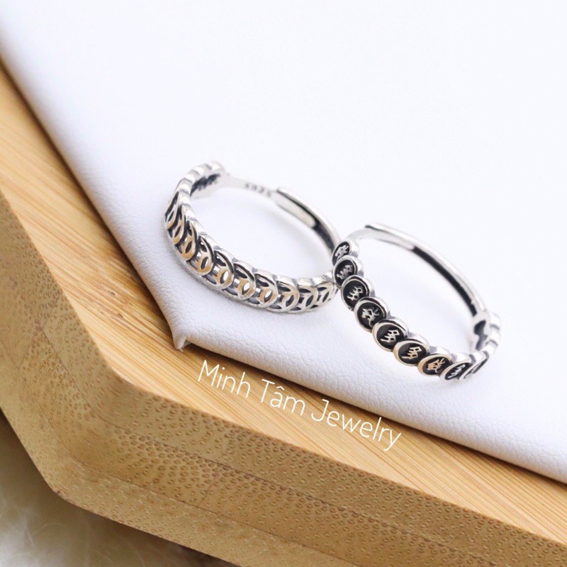 Nhẫn bạc thái khắc chú bình an Omani bạc 925-Minh Tâm Jewelry