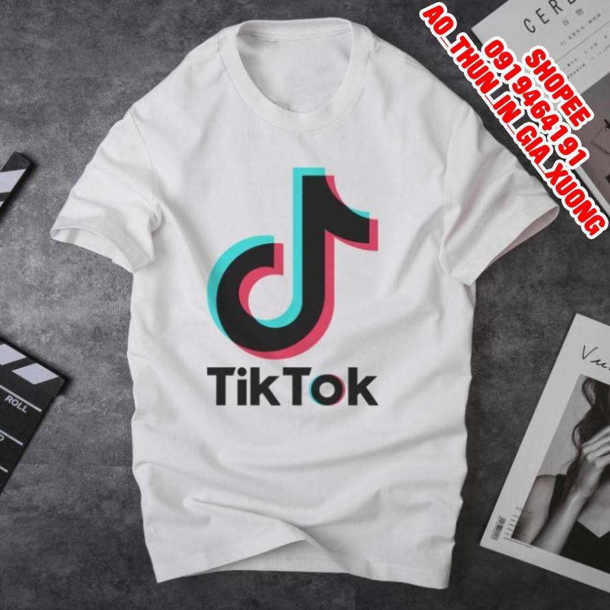 Áo thun tiktok, áo in logo tiktok cực đẹp, vải cotton , in nhật bản cao cấp, áo thun nam nữ 2021