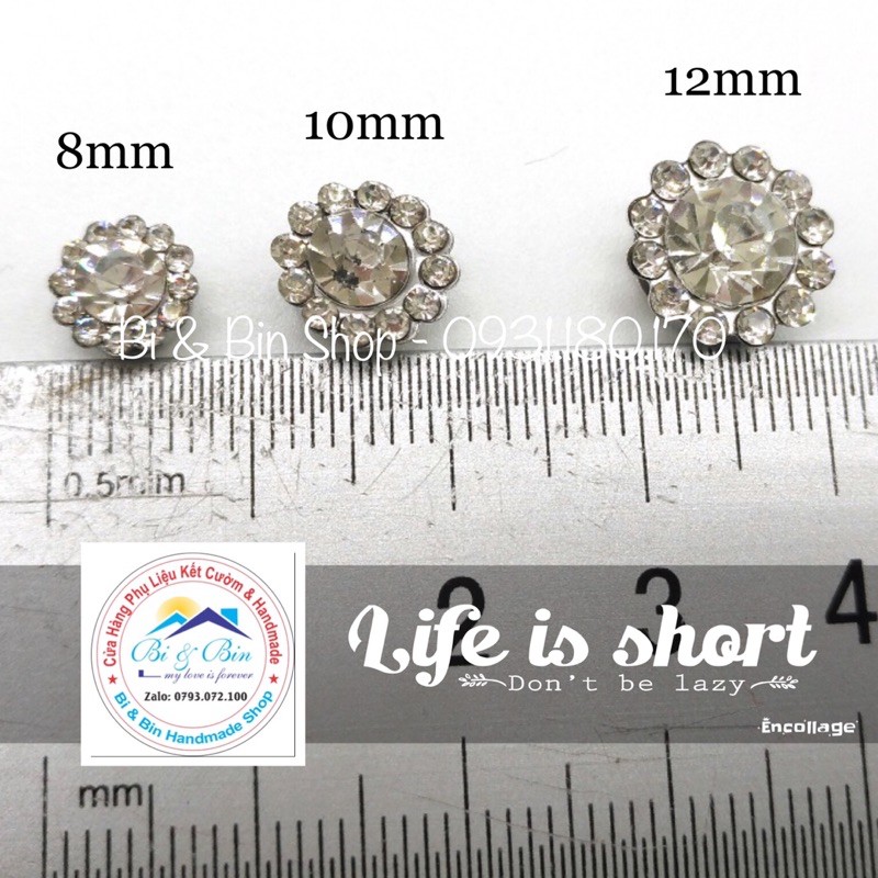 20 Viên Đá Đế Tròn Viền Xoàn Đính Kết Trang Phục Thời Trang