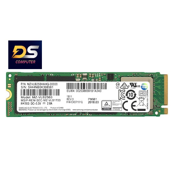 Ổ cứng SSD Samsung NVMe PM981 M.2 PCIe Gen3 x4 256GB MZVLB256HAHQ Hỗ trợ cài Win 10