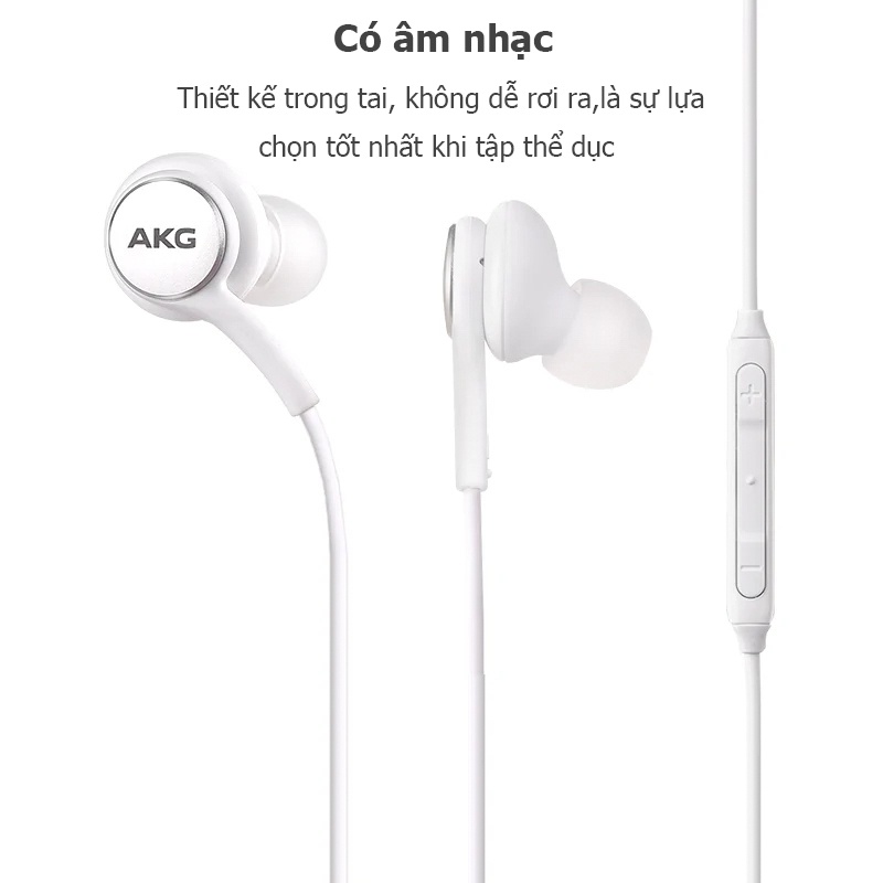 Tai nghe AKG, điều khiển dây trong tai, giảm tiếng ồn âm trầm nặng trên điện thoại di động S8 / S10