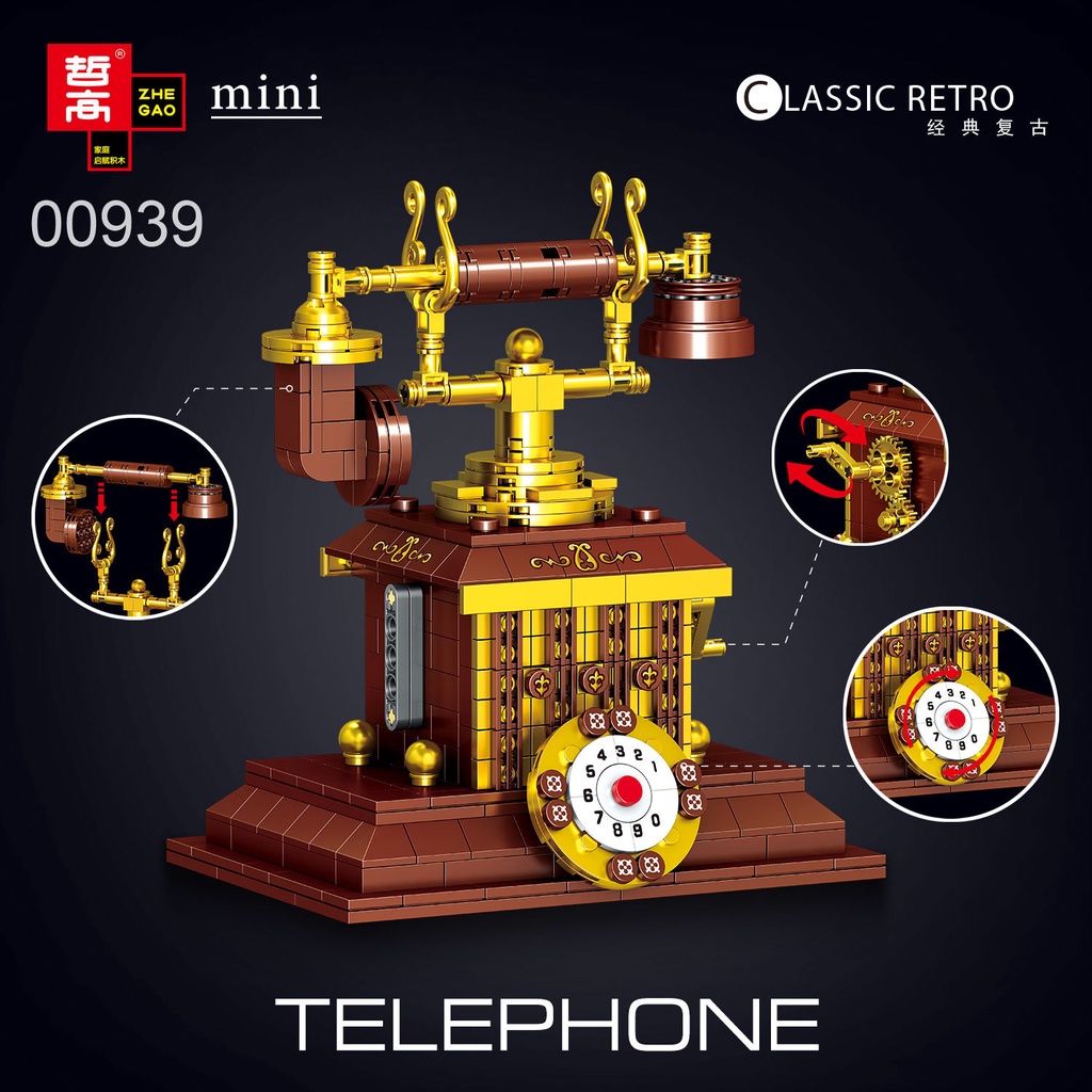 Đồ Chơi Lắp Ráp Mô Hình Máy May Mô Phỏng Máy May Radio Phong Cách Cổ Điển DIY