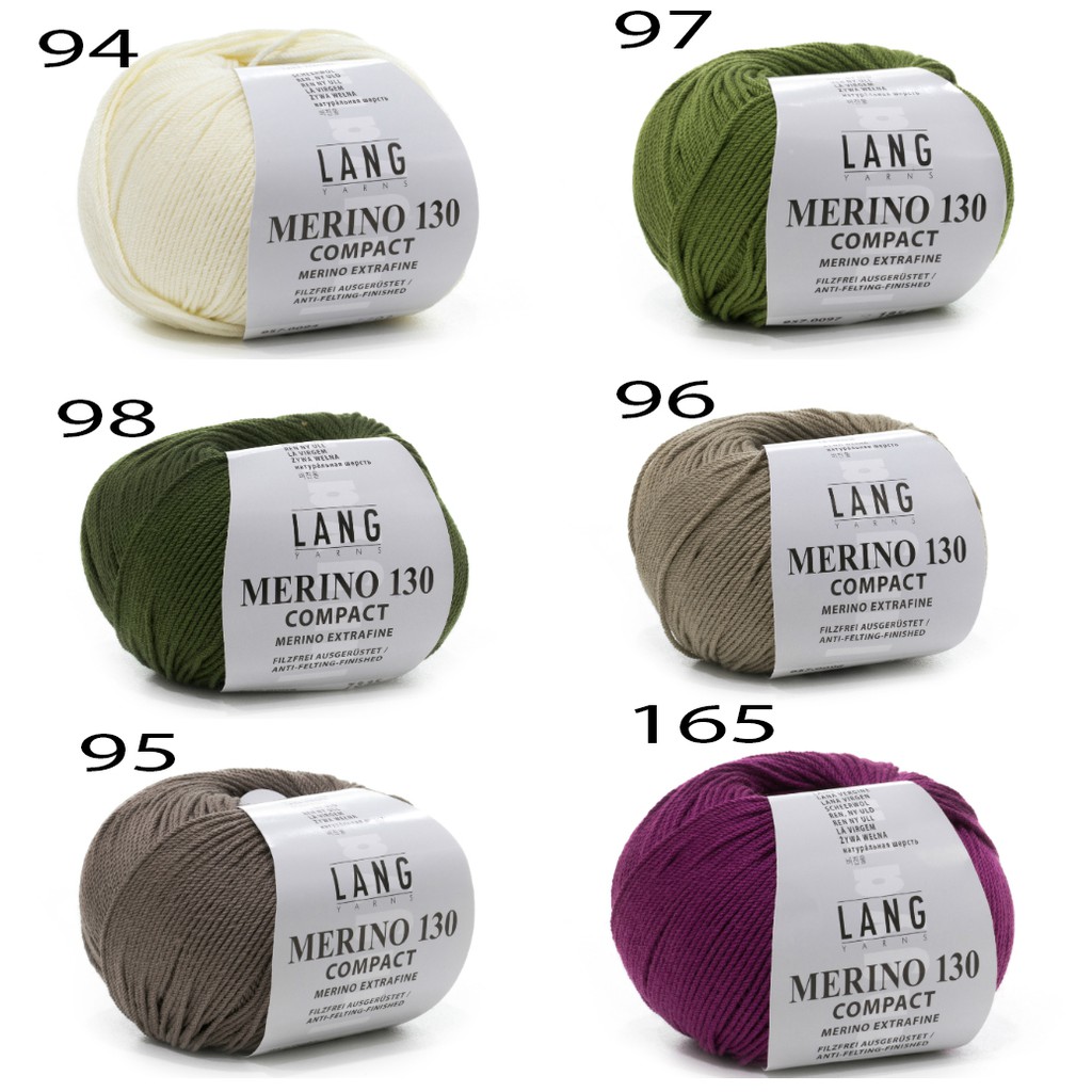 Cuộn Len Lang Merino 130 Compact (Bảng Màu 1)